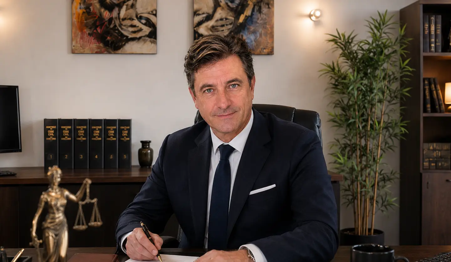Cabinet Hasenfratz - Olivier Hasenfratz, avocat à la Cour à son bureau